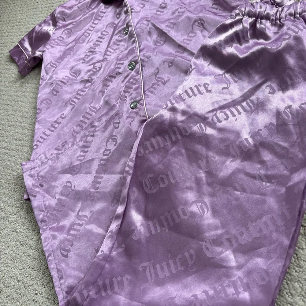 Juicy Couture Kids Purple Satin Pajama Set